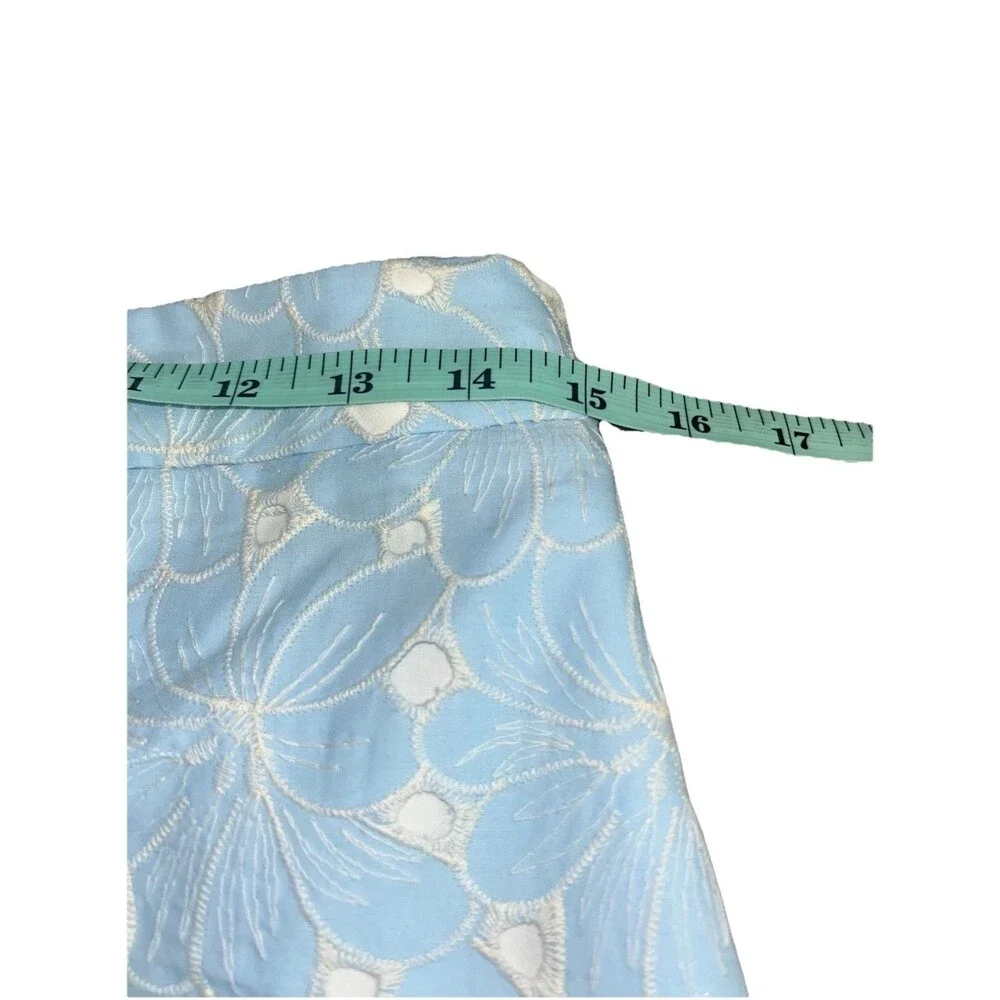 Tuckernuck Silas Blue Eyelet Cotton Midi Skirt Medium